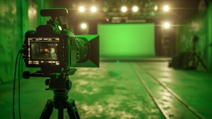 Vintage Close-Up Green Screen in Sepia Tone with Depth of Field