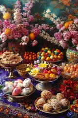 Fototapeta premium Food table variety