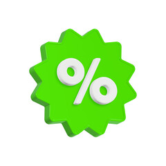 Label set with percent, 3d discount symbol. App icon