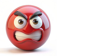 Red emoji showing negative emotions of anger and frustration