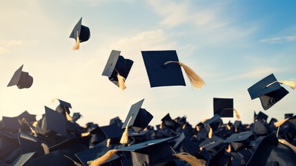 hrowing graduation caps in the air 