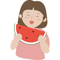 수박 먹는 여름 아이