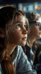 Fototapeta premium Budding Scientists in Awe of Scientific Wonders,Guided by Inspiring Educator in Captivating Classroom Setting