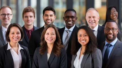 Fototapeta premium portraits of business people of all ethnicities. 