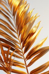 Mesmerizing Golden Tropical Foliage with Intricate Textures and Flawless Isolated Backdrop