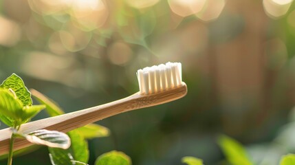 Close-up of a biodegradable toothbrush