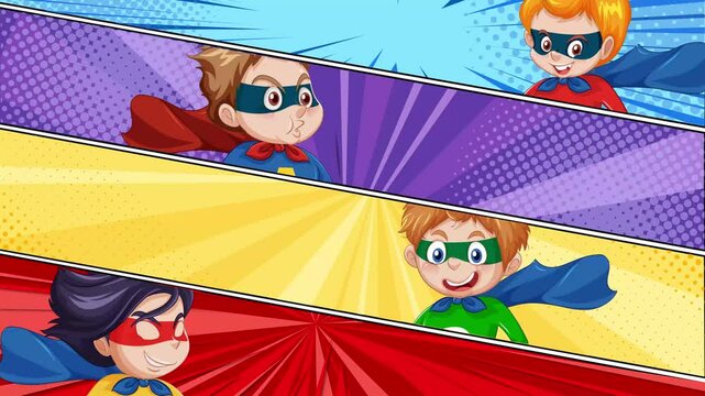 Superhero Team in Action