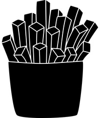 food illustration potato silhouette fast logo snack icon chips outline crispy unhealthy fry chip yellow lunch french eat meal shape golden fried slice for vector graphic background