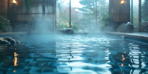 Luxurious Spa Experience Harnessing Geothermal Energy and Natural Hot Springs. Concept Luxurious spa, Geothermal energy, Natural hot springs, Relaxation therapy, Holistic wellness