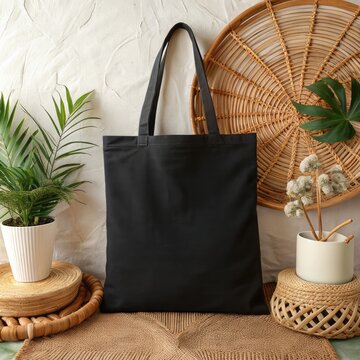 Black canvas bag on sale