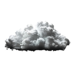 Single White Cumulus Cloud Against White Background