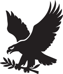 A flying Eagle silhouette Illustratoin vector .