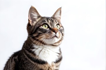 gray cat isolated on white background