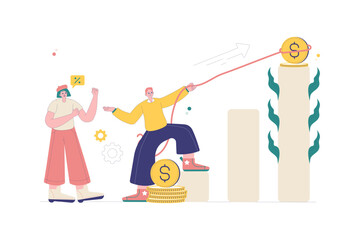 Investment Profit Flat Illustration Stock Market