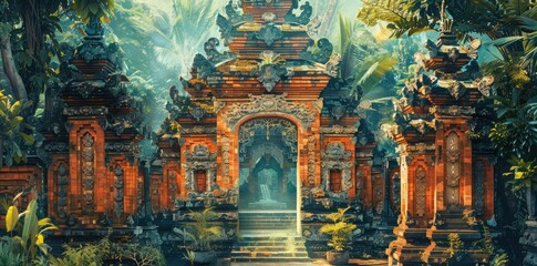 Obraz premium Balinese Temple Gate - A Realistic Photograph