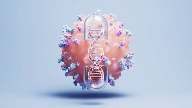 Lymphocytes and biomedical concept, 3d rendering.