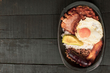 Tray paisa the most representative dish of Colombia