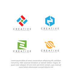 Modern abstract logo design. Geometric vector art. Clean overlapping lines, Perfect for modern brand