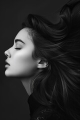 Fototapeta premium Black and White Portrait of Woman