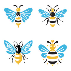 Collection of flat design cute different poses vector
