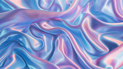 Fototapeta premium Smooth and flowing iridescent fabric with pastel colors.