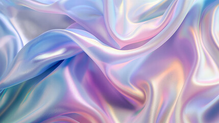 Obraz premium Smooth and flowing iridescent fabric with pastel colors.