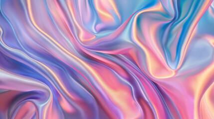 Obraz premium Smooth and flowing iridescent fabric with pastel colors.
