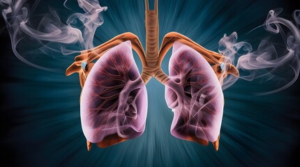 Human lungs anatomy, medically