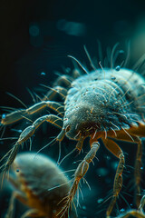Macro shot of a house dust mite, detailed insect image