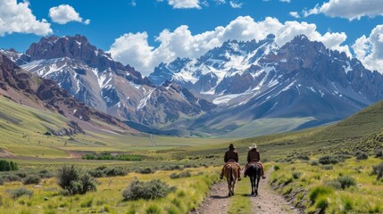 Riding Donkey with Mountain Views 