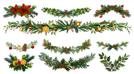 christmas wreath with holly