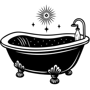 recommend clip art: bathtub  outline coloring book page line art illustration digital drawing