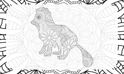 Dog coloring page for adult.dog lovers.dog coloring page and  book.eps