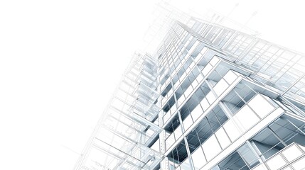 Fototapeta premium Detailed Architectural Blueprint Schematic of Structural Tower Building Components