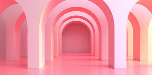 Pink Archway 3D Illustration