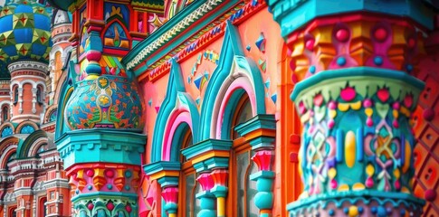Naklejka premium Colorful Architecture Detail - St. Basil's Cathedral, Moscow