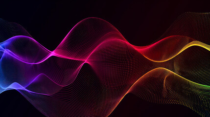 Fototapeta premium illustration colorful abstract wave on dark gradient background