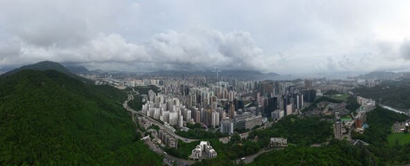 Obraz premium June 18 2024 the cityscape of the Kowloon west, hong kong