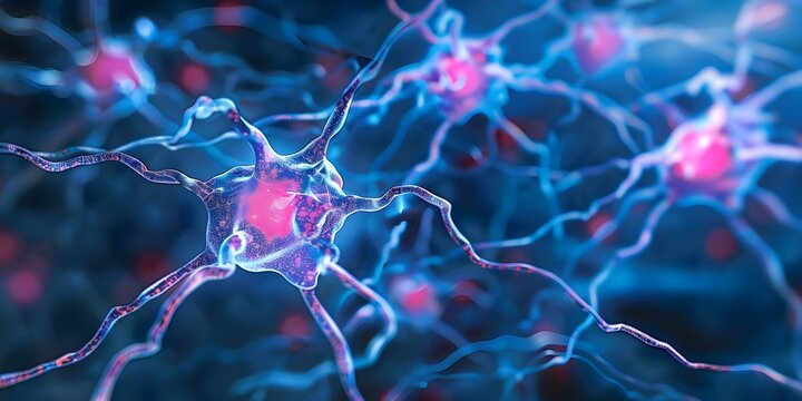 How Neurons Transmit Electrical Signals Through Chemical Neurotransmitters in the Brain. Concept Neurotransmitters, Electrical Signals, Brain Function, Synaptic Transmission