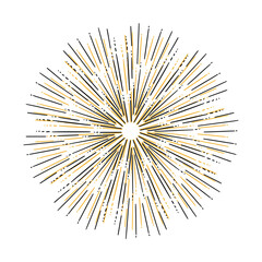 Obraz premium Abstract sunburst shapes sunshine line on white background