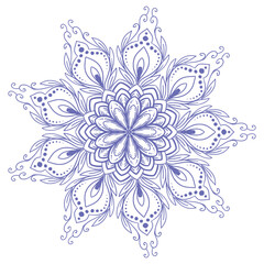 Elegant floral mandala on white background