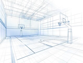 Infographic of Draft Blueprint for Structural Basketball Court Components Manufacturing