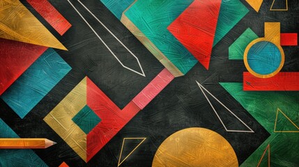 Fototapeta premium Vivid Classroom Textures: Playful Primary Colors, Chalkboard Green, White Chalk Lines