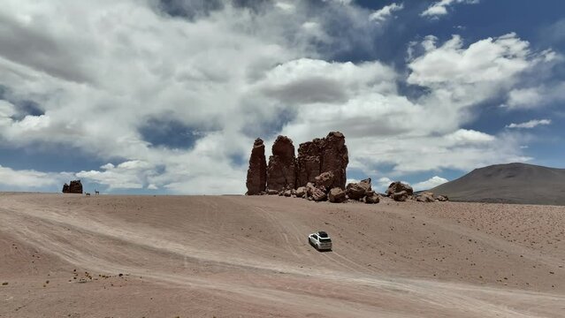 Atacama Desert in Chile. Aerial view. Monjes de la pacana.