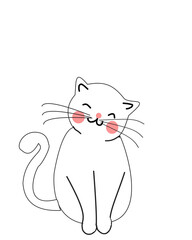 vector illustration image of a cute cat