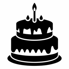 birthday cake with candle illustrator