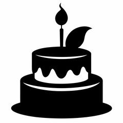 cake with candle vector illustrator