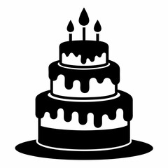 birthday cake with candles vector illustrator