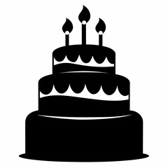 birthday cake with candles illustrator