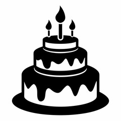 birthday cake with candles illustrator